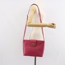 Salvatore Ferragamo Gancini Shoulder Bag Leather Pink Gold Auth 156730-23