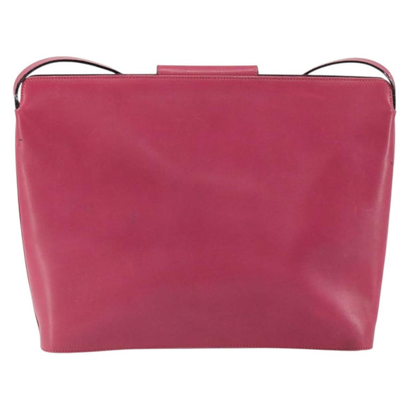 Salvatore Ferragamo Gancini Shoulder Bag Leather Pink Gold Auth 156730