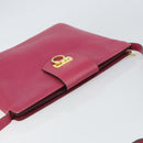 Salvatore Ferragamo Gancini Shoulder Bag Leather Pink Gold Auth 156730-6