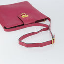 Salvatore Ferragamo Gancini Shoulder Bag Leather Pink Gold Auth 156730-7