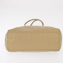 PRADA Tote Bag Nylon Leather Beige Silver Auth 156731-10