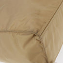 PRADA Tote Bag Nylon Leather Beige Silver Auth 156731-11