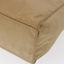 PRADA Tote Bag Nylon Leather Beige Silver Auth 156731-14