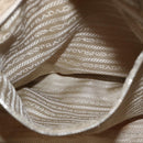 PRADA Tote Bag Nylon Leather Beige Silver Auth 156731-23