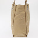 PRADA Tote Bag Nylon Leather Beige Silver Auth 156731-5
