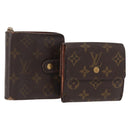 LOUIS VUITTON Monogram Wallet 2 Set LV Auth 156734-1