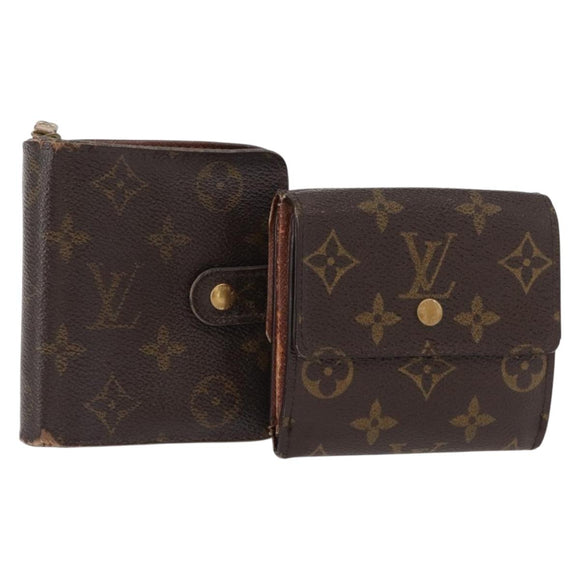 LOUIS VUITTON Monogram Wallet 2 Set LV Auth 156734