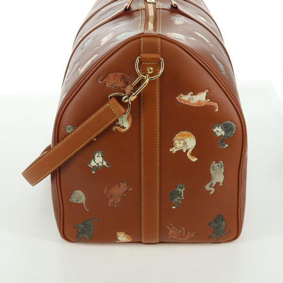 LOUIS VUITTON Catgram Keepall Bandouliere 55 Bag Leather M52951 LV Auth 156736SM