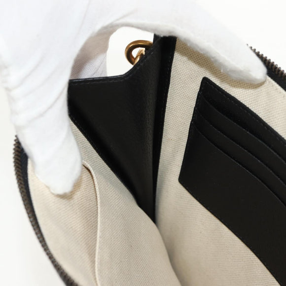 GUCCI GG Marmont Clutch Bag Leather Black 475317 Auth 156740V