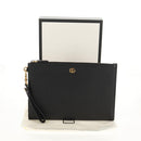GUCCI GG Marmont Clutch Bag Leather Black 475317 Auth 156740V-22