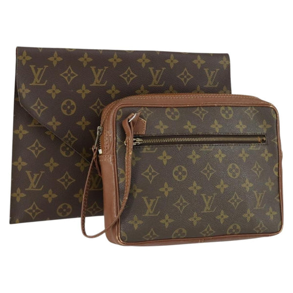 LOUIS VUITTON Monogram Clutch Bag 2 Set LV Auth 156741