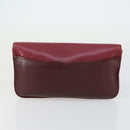 CARTIER Clutch Bag Leather 2 Set Bordeaux Auth 156742-10