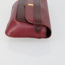 CARTIER Clutch Bag Leather 2 Set Bordeaux Auth 156742-11