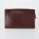 CARTIER Clutch Bag Leather 2 Set Bordeaux Auth 156742-3