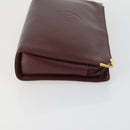 CARTIER Clutch Bag Leather 2 Set Bordeaux Auth 156742-4