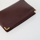 CARTIER Clutch Bag Leather 2 Set Bordeaux Auth 156742-5