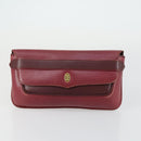 CARTIER Clutch Bag Leather 2 Set Bordeaux Auth 156742-9