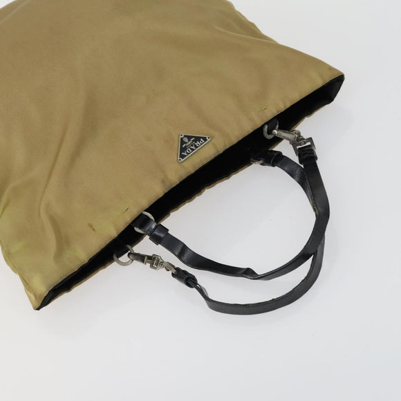 PRADA Shoulder Bag Nylon 4 Set Beige Khaki Auth 156743