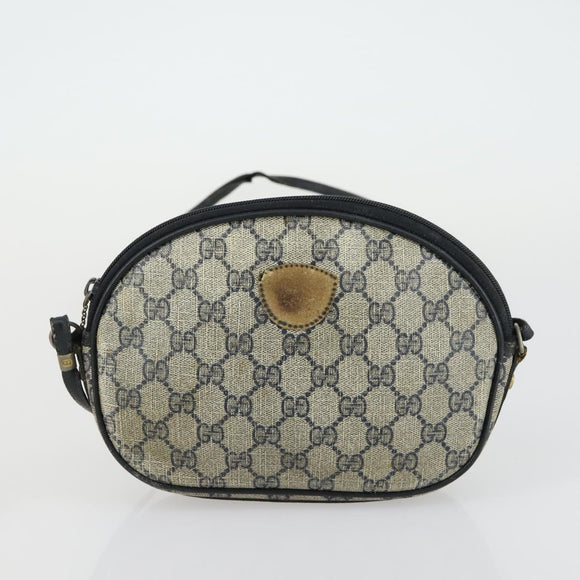 GUCCI GG Supreme Web Sherry Line Shoulder Bag PVC 3 Set Beige Gold Auth 156744