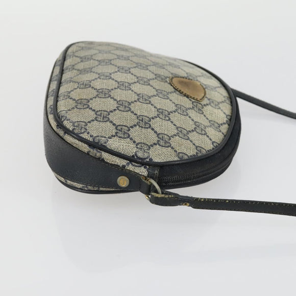 GUCCI GG Supreme Web Sherry Line Shoulder Bag PVC 3 Set Beige Gold Auth 156744