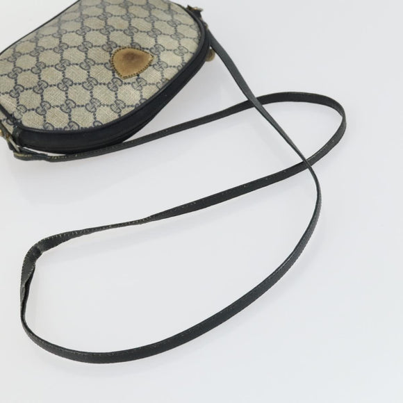 GUCCI GG Supreme Web Sherry Line Shoulder Bag PVC 3 Set Beige Gold Auth 156744