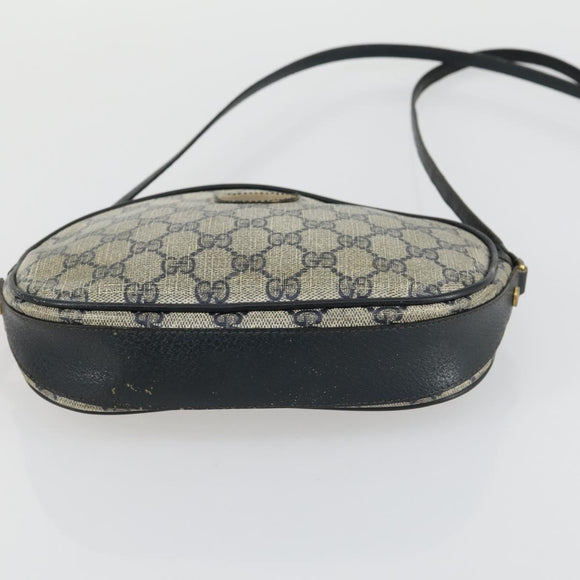 GUCCI GG Supreme Web Sherry Line Shoulder Bag PVC 3 Set Beige Gold Auth 156744