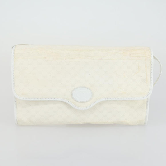 GUCCI GG Supreme Web Sherry Line Shoulder Bag PVC 3 Set Beige Gold Auth 156744