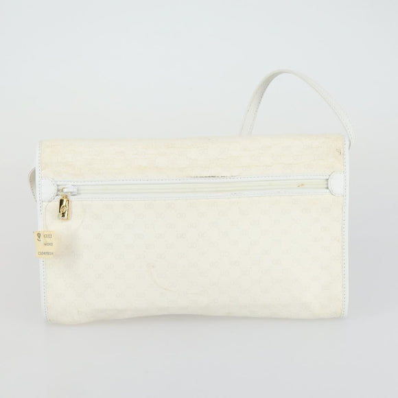 GUCCI GG Supreme Web Sherry Line Shoulder Bag PVC 3 Set Beige Gold Auth 156744