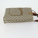 GUCCI GG Supreme Web Sherry Line Shoulder Bag PVC 3 Set Beige Gold Auth 156744-4