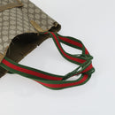 GUCCI GG Supreme Web Sherry Line Shoulder Bag PVC 3 Set Beige Gold Auth 156744-5