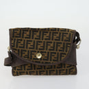 GIVENCHY Fendi Saint Laurent Zucca Canvas Bag PVC 3 Set Brown Black Auth 156745-11