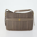 GIVENCHY Fendi Saint Laurent Zucca Canvas Bag PVC 3 Set Brown Black Auth 156745-2