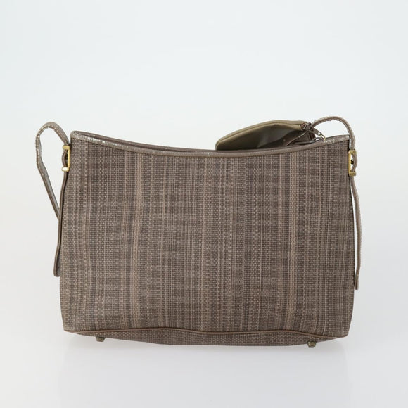 GIVENCHY Fendi Saint Laurent Zucca Canvas Bag PVC 3 Set Brown Black Auth 156745