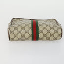 GUCCI GG Supreme Clutch Bag PVC Leather 4 Set Beige Black Auth 156746-12
