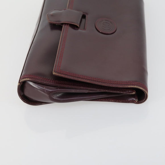 GUCCI GG Supreme Clutch Bag PVC Leather 4 Set Beige Black Auth 156746