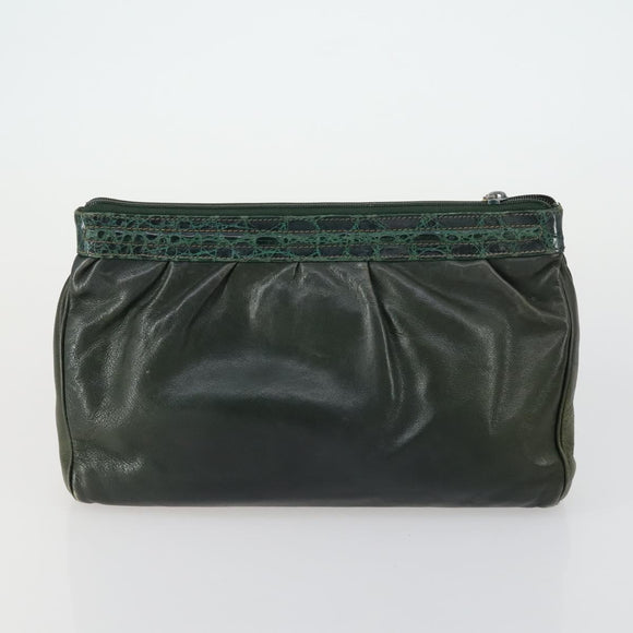 GUCCI GG Supreme Clutch Bag PVC Leather 4 Set Beige Black Auth 156746