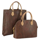 ETRO Paisley Hand Bag PVC 2 Set Brown Auth 156748-1