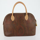ETRO Paisley Hand Bag PVC 2 Set Brown Auth 156748-11