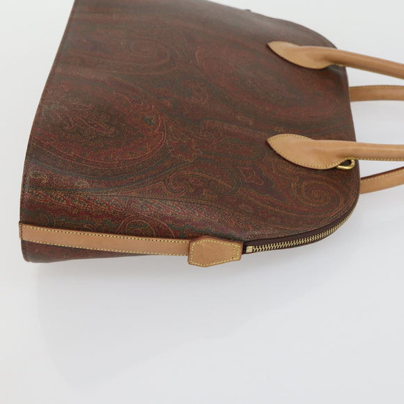 ETRO Paisley Hand Bag PVC 2 Set Brown Auth 156748
