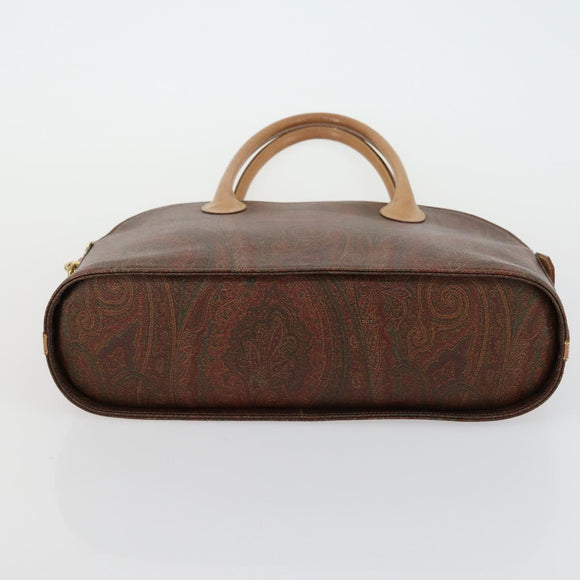 ETRO Paisley Hand Bag PVC 2 Set Brown Auth 156748