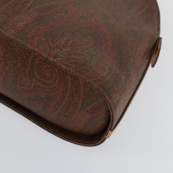 ETRO Paisley Hand Bag PVC 2 Set Brown Auth 156748