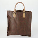 ETRO Paisley Hand Bag PVC 2 Set Brown Auth 156748-3