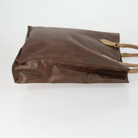 ETRO Paisley Hand Bag PVC 2 Set Brown Auth 156748