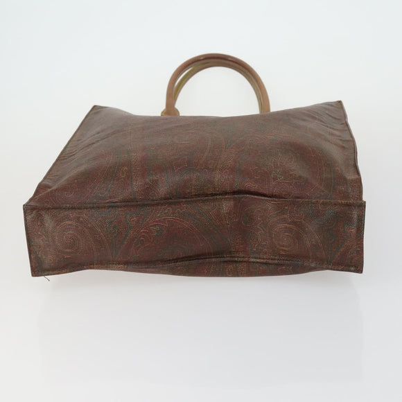 ETRO Paisley Hand Bag PVC 2 Set Brown Auth 156748