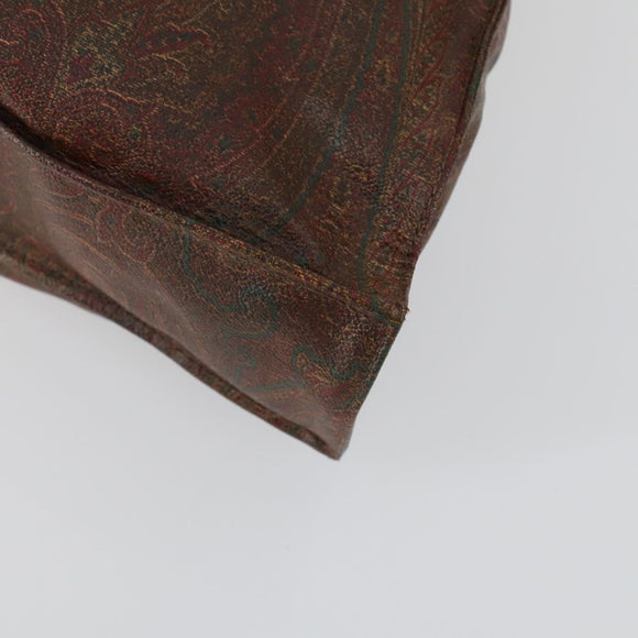 ETRO Paisley Hand Bag PVC 2 Set Brown Auth 156748