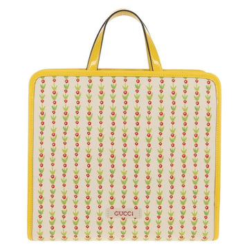 GUCCI Tote Bag Canvas Yellow Silver 605614 Auth 156781M - 0