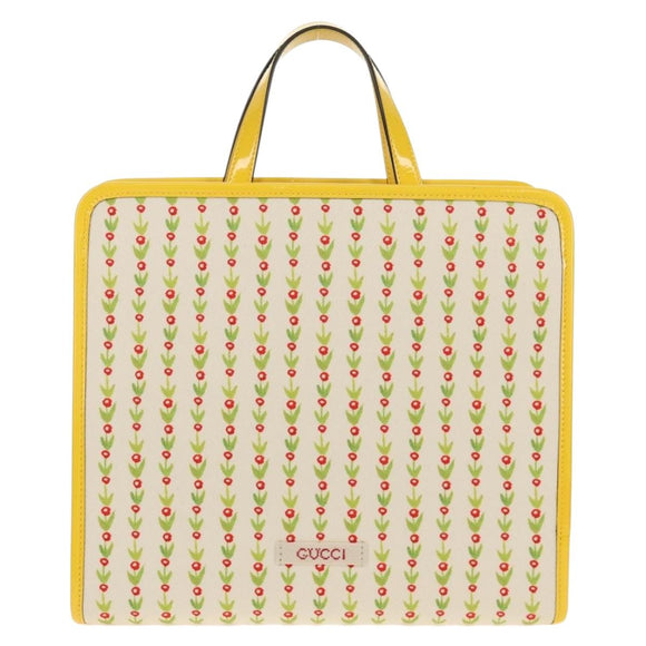 GUCCI Tote Bag Canvas Yellow Silver 605614 Auth 156781M