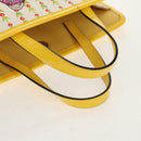 GUCCI Tote Bag Canvas Yellow Silver 605614 Auth 156781M-7