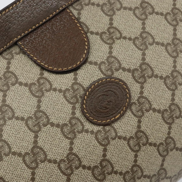 GUCCI GG Supreme Clutch Bag PVC Leather Beige 014 89 0192 Auth 156783