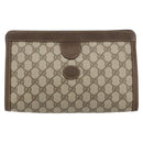 GUCCI GG Supreme Clutch Bag PVC Leather Beige 014 89 0192 Auth 156783-2
